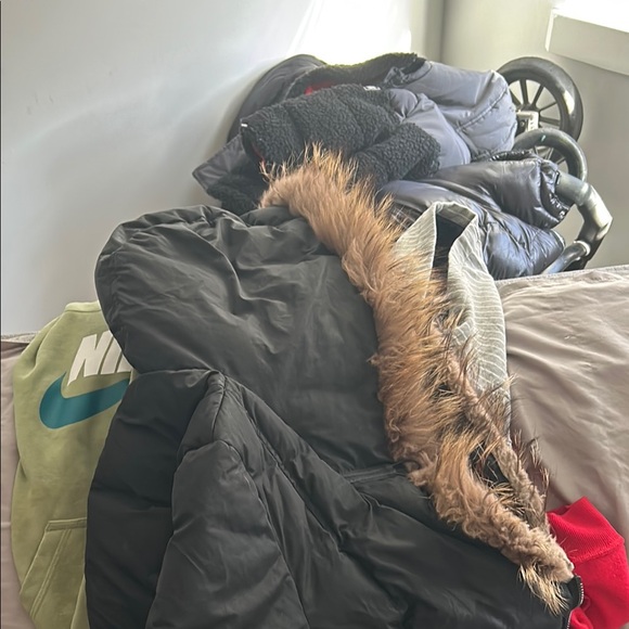 Nike Black Jacket with Fur Trim